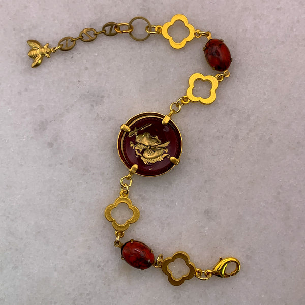 Carnelian | Vintage Style | Gold Filled | Handmade in Australia | Bracelet