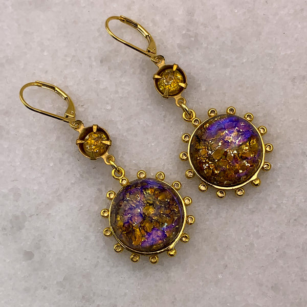 Opal Earrings | Vintage Bohemian Style | Handmade in Australia | Gold
