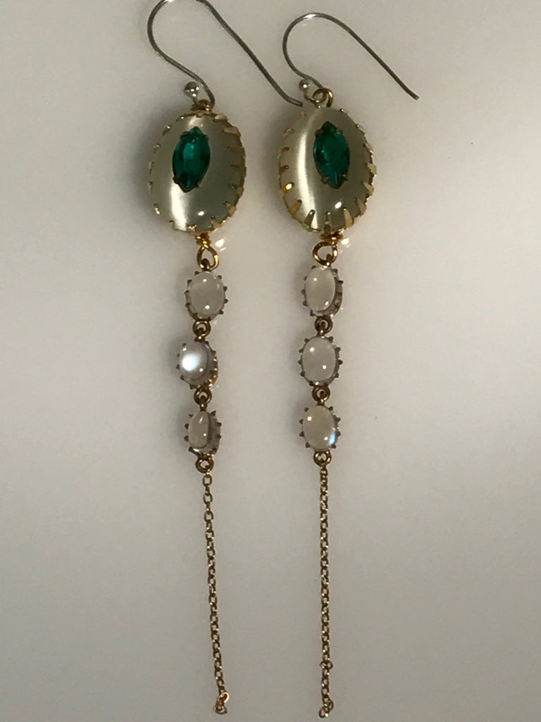Vintage Moonstones and Emeralds for a Blushing Bride