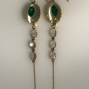 Vintage Moonstones and Emeralds for a Blushing Bride