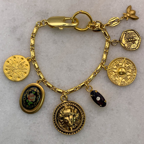 Gold Charm Bracelet | Vintage Style | Handmade in Australia | Bohemian
