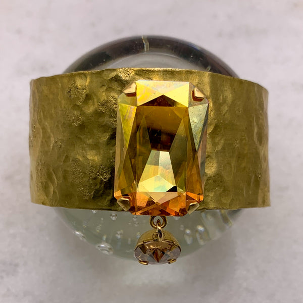 Golden Crystal | Cuff Bracelet | Handmade in Australia | Vintage Style