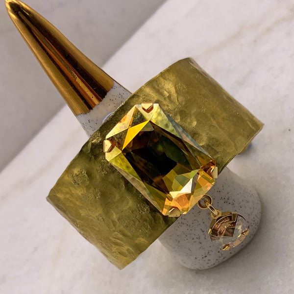 Golden Crystal | Cuff Bracelet | Handmade in Australia | Vintage Style