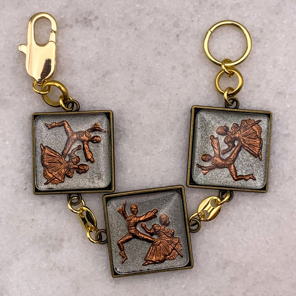 Intaglio Bracelet | Gold Folk Dancers | Handmade in Australia 