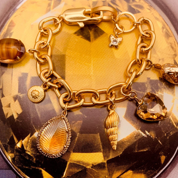 Vintage Charm Bracelet | Handmade in Australia | 24 Carat Gold 