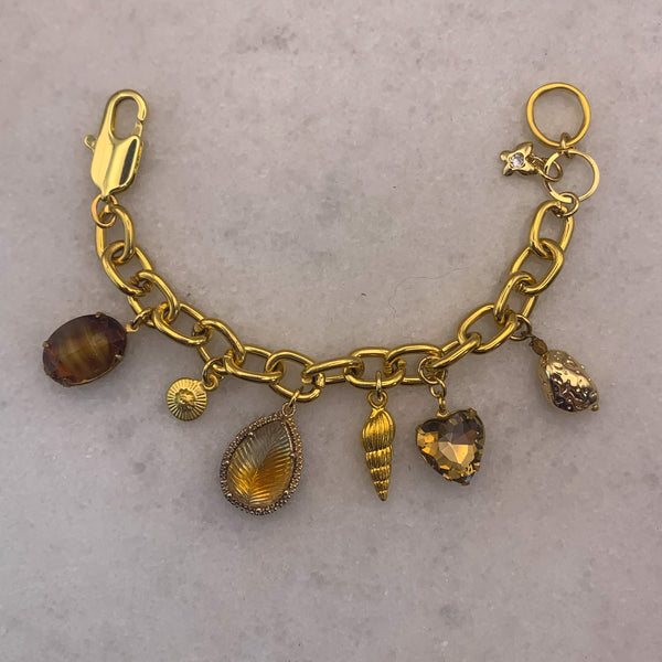 Vintage Charm Bracelet | Handmade in Australia | 24 Carat Gold 