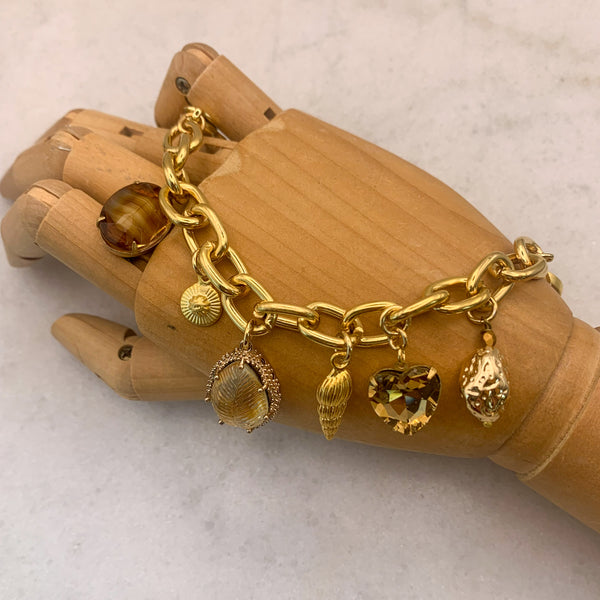 Vintage Charm Bracelet | Handmade in Australia | 24 Carat Gold 