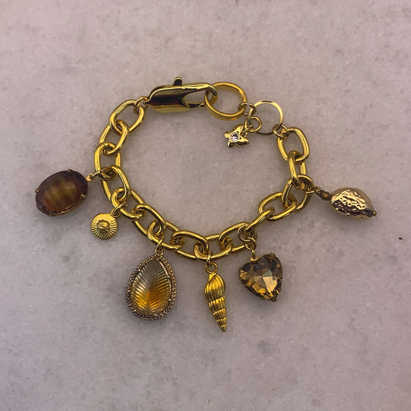 Vintage Charm Bracelet | Handmade in Australia | 24 Carat Gold 