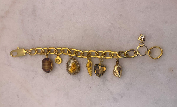 Vintage Charm Bracelet | Handmade in Australia | 24 Carat Gold 