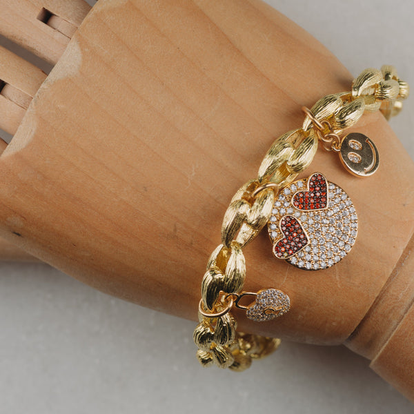 Gold Bracelet | Vintage Jewellery | Handmade in Australia | Smiley Face
