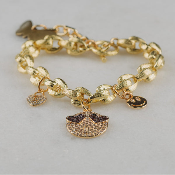 Gold Bracelet | Vintage Jewellery | Handmade in Australia | Smiley Face