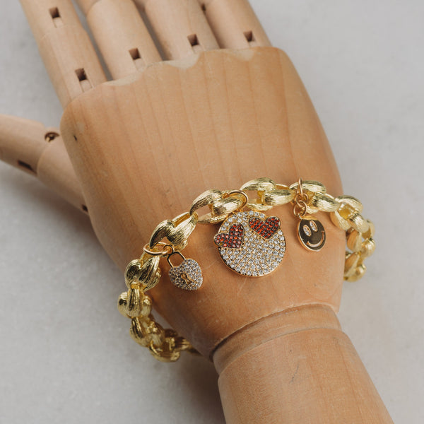 Gold Bracelet | Vintage Jewellery | Handmade in Australia | Smiley Face