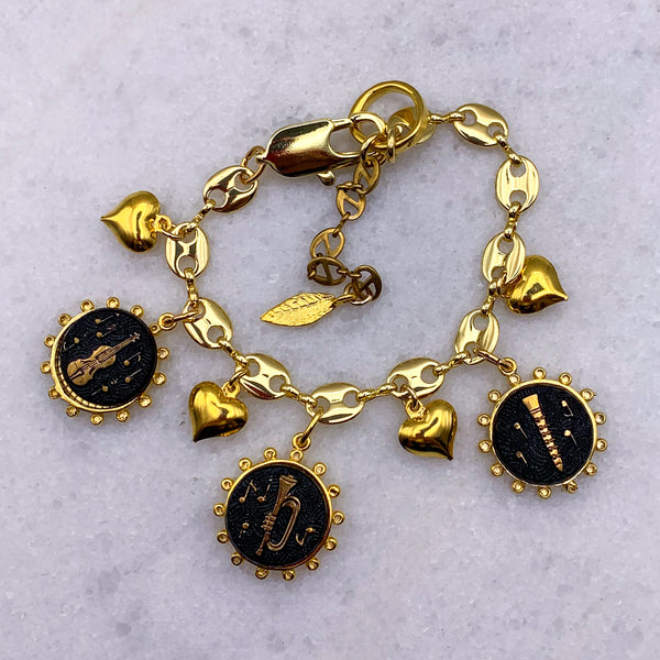 Violin | Trumpet | Clarinet | Gold Bracelet | Handmade in Australia