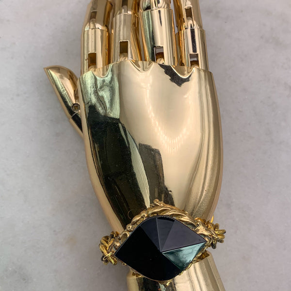 Vintage French Jet Crystal | Golden Bracelet | Handmade in Australia