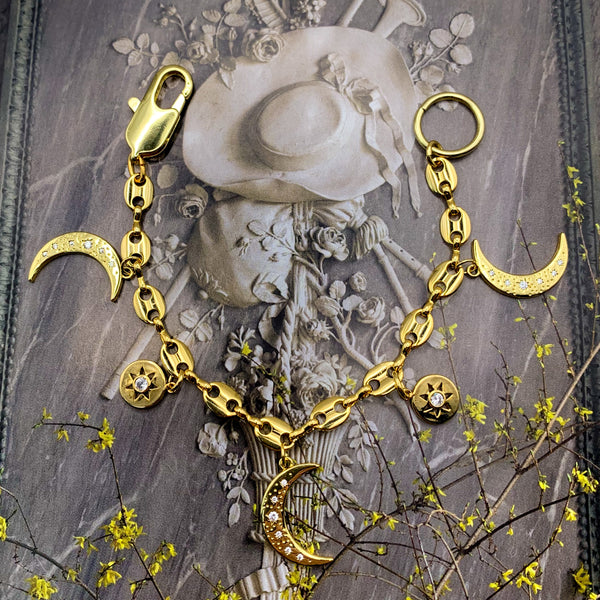 16 Carat Gold Filled | Crescent Moon | Handmade in Australia | Star Charm