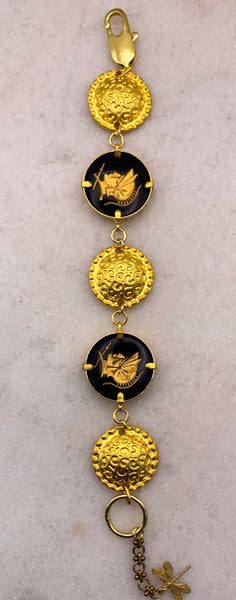 Warrior Intaglio | Gold Filled Orbs | Handmade in Australia | Vintage