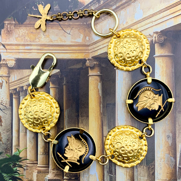 Warrior Intaglio | Gold Filled Orbs | Handmade in Australia | Vintage