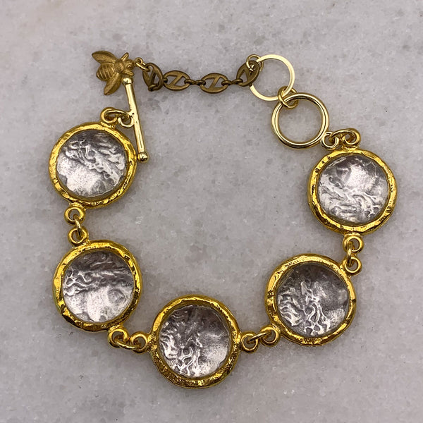 Vintage Coin Bracelet | 24 Carat Gold | Antique Silver | Bohemian Style