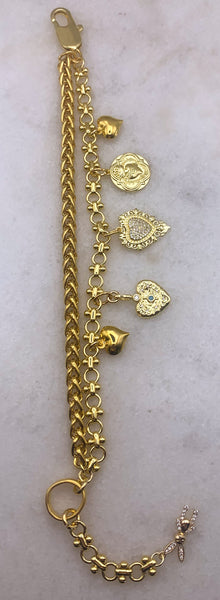 Gold Charm Bracelet | Heart Charm | Handmade in Australia 