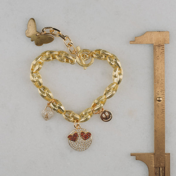 Gold Bracelet | Vintage Jewellery | Handmade in Australia | Smiley Face