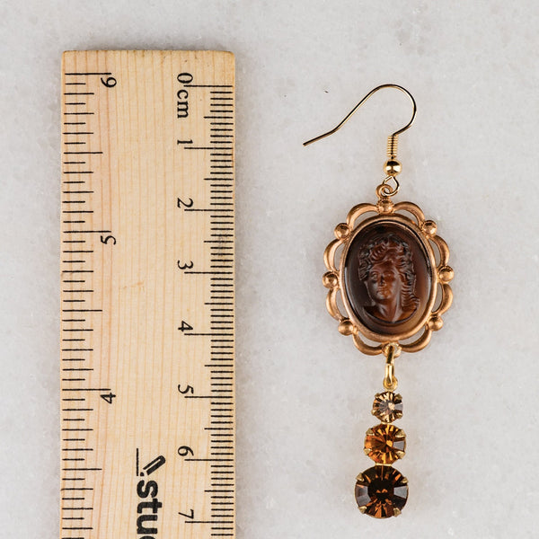 Amber Cameo Earrings | Vintage Jewellery | Sustainable Jewellery