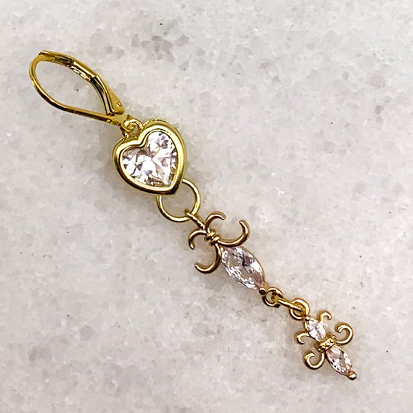 Fleur de Lis | Handmade in Australia | Crystal | Gold Filled Heart