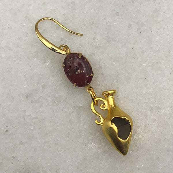 Amphora | Gold Earrings | Vintage Style | Handmade in Australia