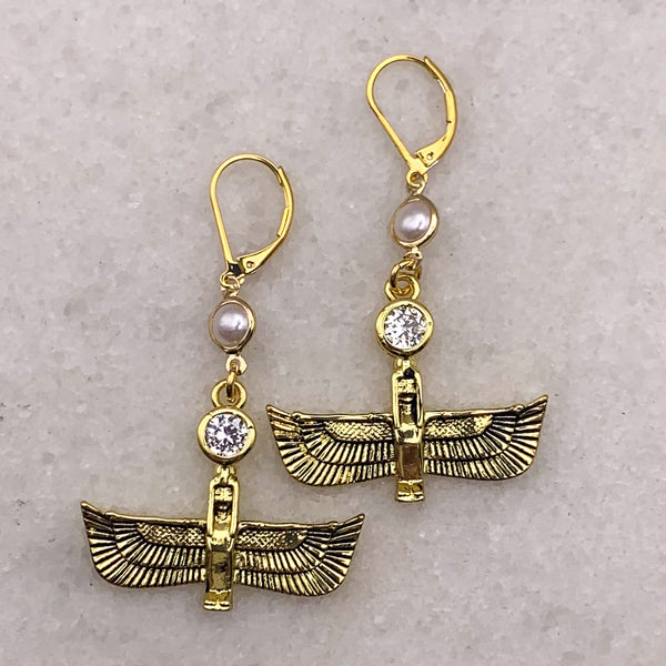 Isis Earrings | Natural Pearl | Handmade in Australia | Goddess