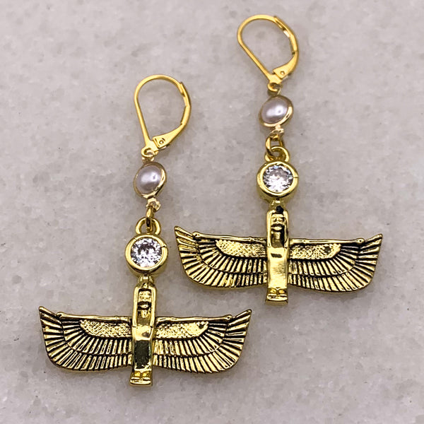 Isis Earrings | Natural Pearl | Handmade in Australia | Goddess