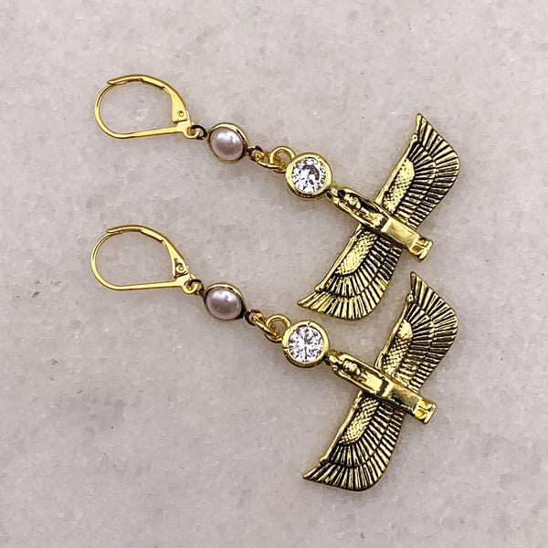 Isis Earrings | Natural Pearl | Handmade in Australia | Goddess