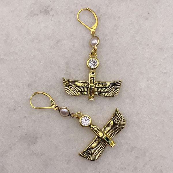 Isis Earrings | Natural Pearl | Handmade in Australia | Goddess