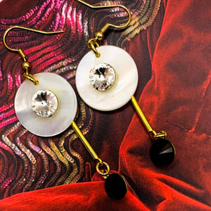 Geometric Earrings | Vintage Style | Monochrome Jewellery | Handmade in Australia
