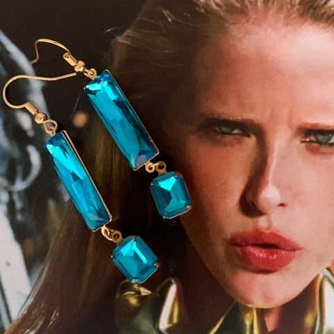 Azure Cut Crystal | Gold Earrings | Handmade in Australia

