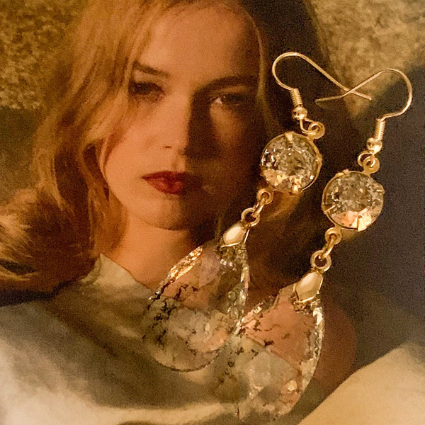 Handmade in Australia | Vintage Swarovski Crystal | Gold Splattered