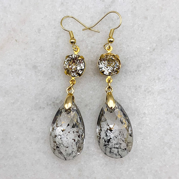 Handmade in Australia | Vintage Swarovski Crystal | Gold Splattered