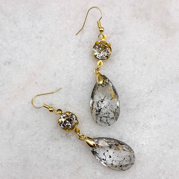 Handmade in Australia | Vintage Swarovski Crystal | Gold Splattered