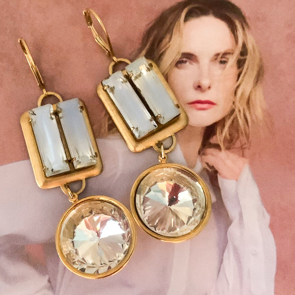 Vintage 1940’s Earrings | Handmade in Australia | Givre Crystals 