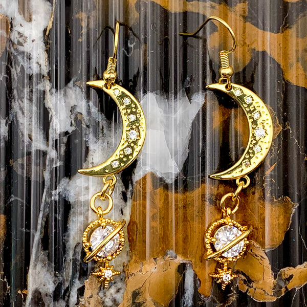 Crescent Moon | Celestial Charm | Gold | Handmade in Australia | Bohemian Style