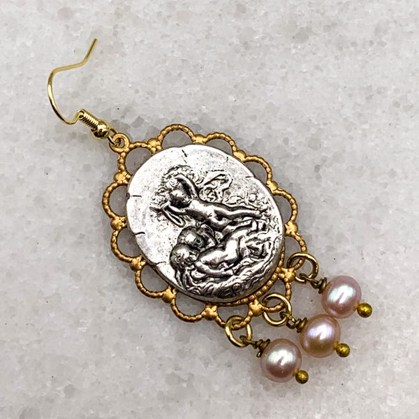 Pearl Earrings | Cherub | Handmade in Australia | Silver and Gold