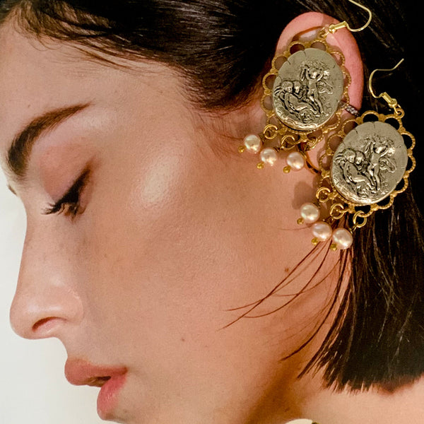 Pearl Earrings | Cherub | Handmade in Australia | Silver and Gold