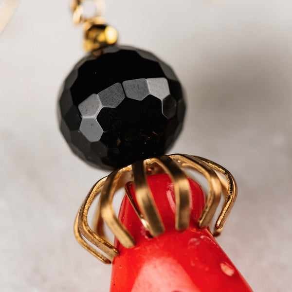 City Slicker Earrings | Coral Jewelry | Red Earrings | Vintage Handmade | Costume Jewellery