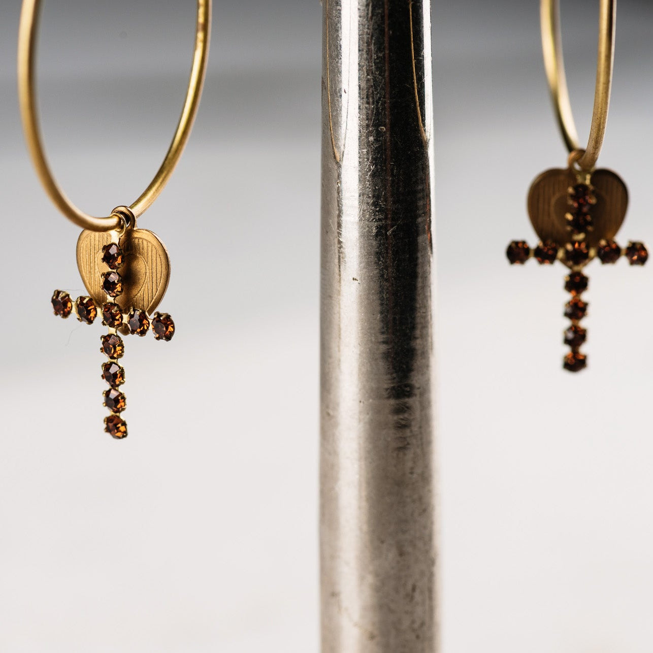 Hoop Earrings | Cross and Heart Earrings | Vintage handmade Jewellery