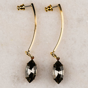 Black Diamond Earrings | Vintage Swarovski jewel | Handmade in Australia