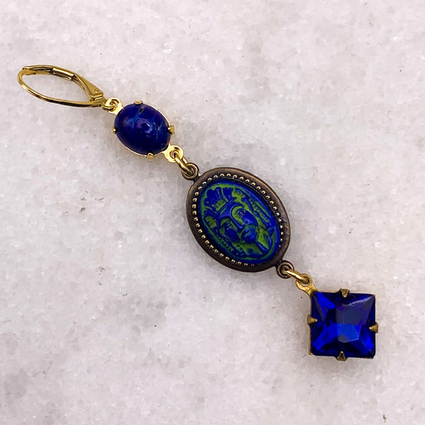 1950’s Vintage Cameo | Egyptian Revival | Blue Lapis | Boho Chic Style | Hand Made in Australia 