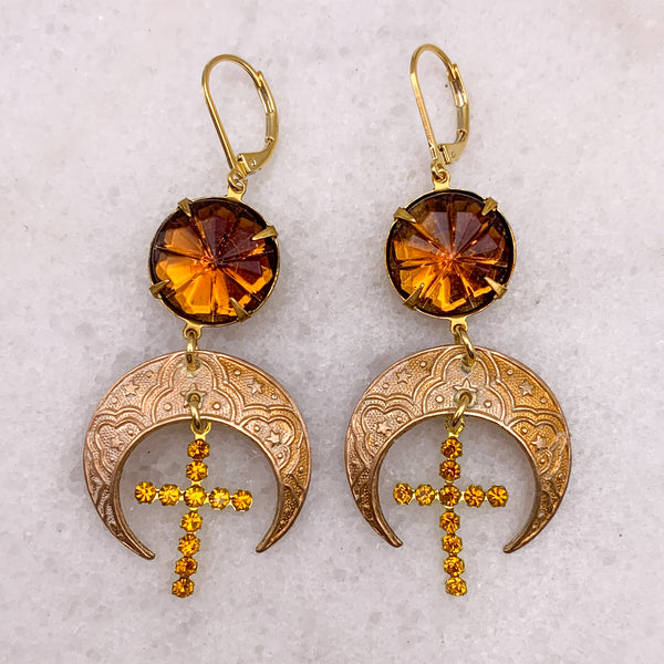 Topaz Earrings | Handmade in Australia | Crescent Moon