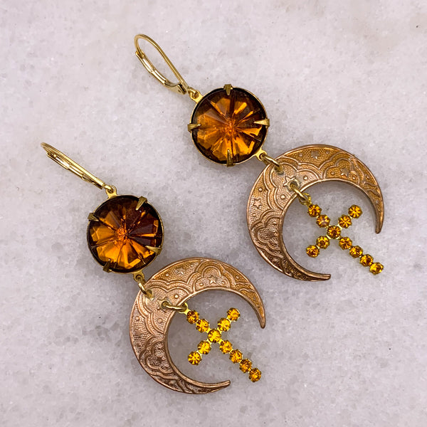 Topaz Earrings | Handmade in Australia | Crescent Moon