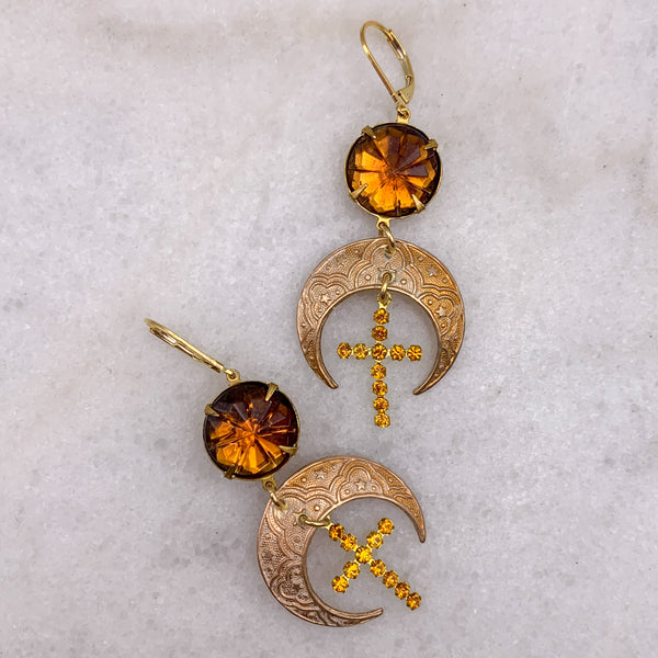 Topaz Earrings | Handmade in Australia | Crescent Moon