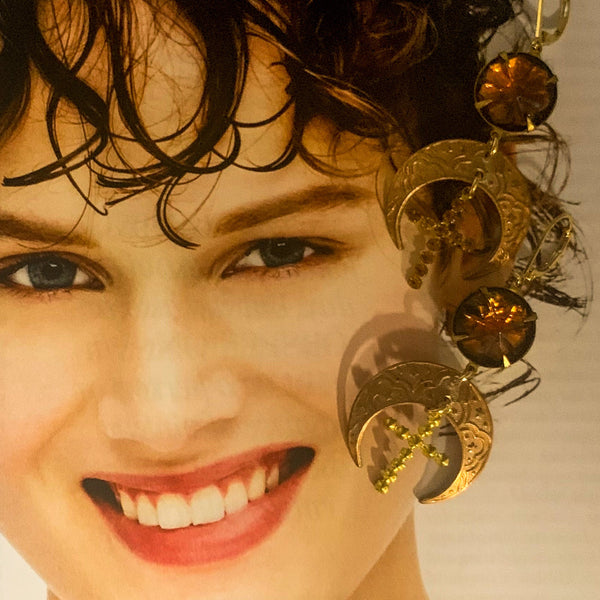 Topaz Earrings | Handmade in Australia | Crescent Moon