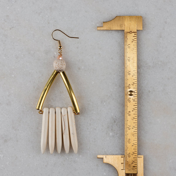 White Earrings | Vintage Jewellery | Boho Earrings | Artisan Jewellery