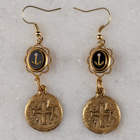 Gold Medallion Earrings | Vintage Upcycled Jewellery | Bohemian Style